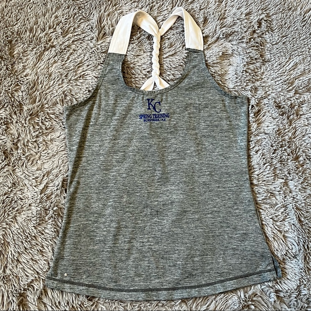 KC Spring training twisted back tank top